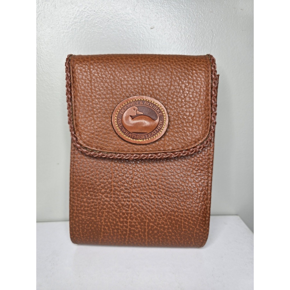 Dooney & Bourke Vintage All Weather Leather Crossbody Clutch Pebbled Duck Logo